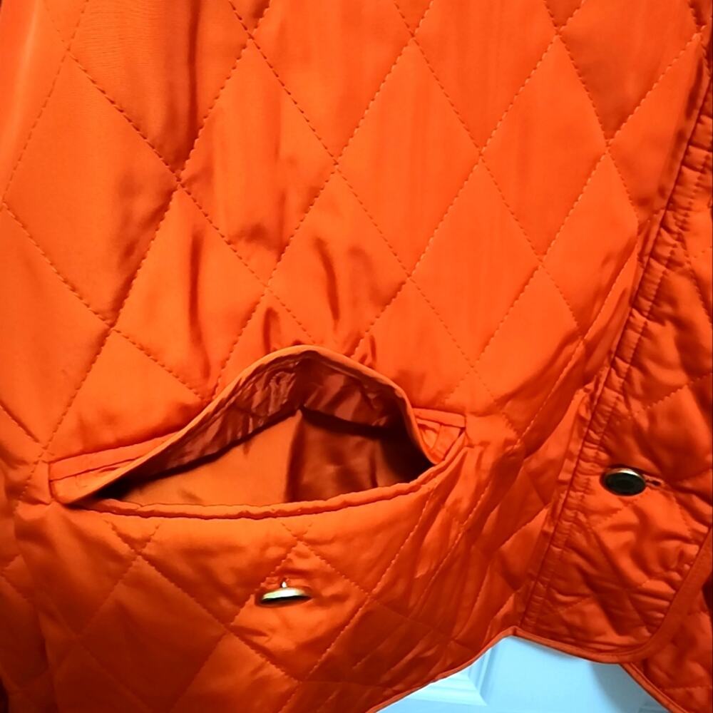 Talbots Orange Quilted Jacket Large - Picture 4 of 9